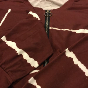 Womens color block sweatshirt long sleeve zipper loose pullover top